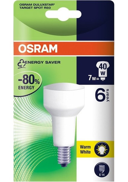 5 Adetosram 7W = 50W R50 Spot 2500 Kelvin Sarı Duluxstar