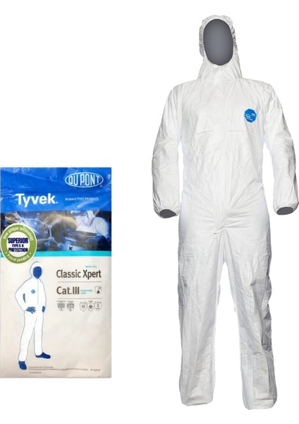 Tyvek 500 Xpert Kimyasal Koruyucu Tulum - L