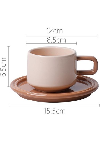 250 ml Seramik Kahve Fincanı - Kahverengi (Yurt Dışından)