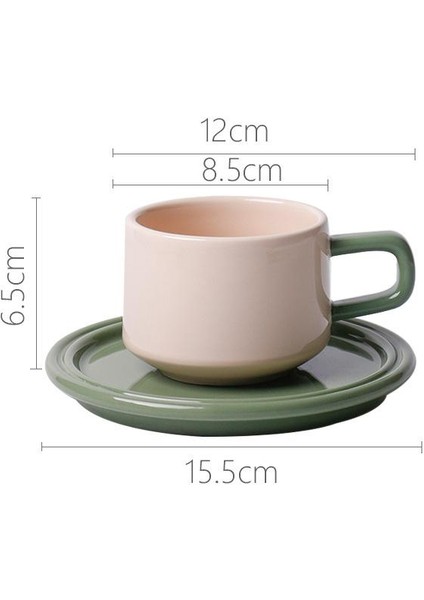 250 ml Seramik Kahve Fincanı - Yeşil (Yurt Dışından)