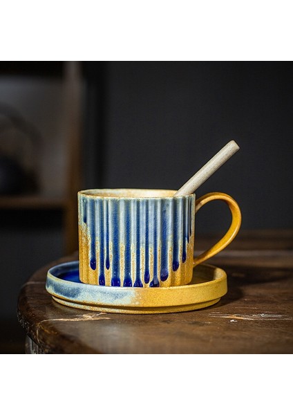 240 ml Seramik Kahve Fincanı - Koyu Mavi (Yurt Dışından)