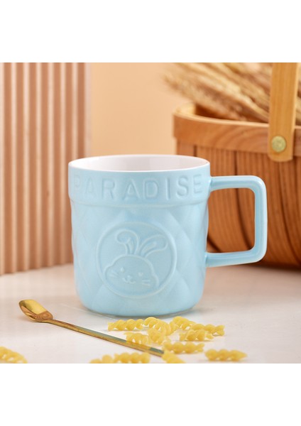 380 ml Seramik Kahve Fincanı - Mavi (Yurt Dışından)