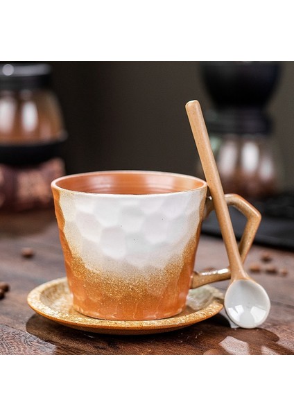 330 ml Seramik Kahve Fincanı - Beyaz / Kahverengi (Yurt Dışından)