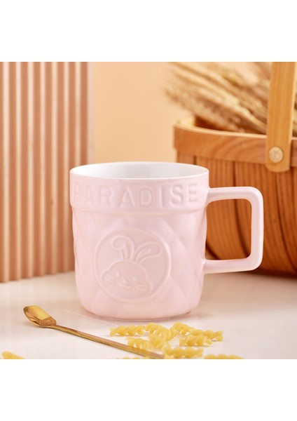 380 ml Seramik Kahve Fincanı - Pembe (Yurt Dışından)