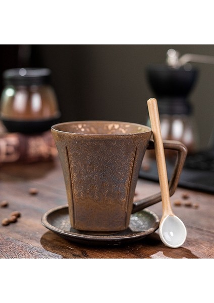 350 ml Seramik Kahve Fincanı - Kahverengi (Yurt Dışından)