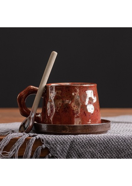 330 ml Seramik Kahve Fincanı - Kırmızı (Yurt Dışından)