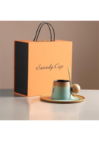 230 ml Seramik Kahve Fincanı - Yeşil (Yurt Dışından)