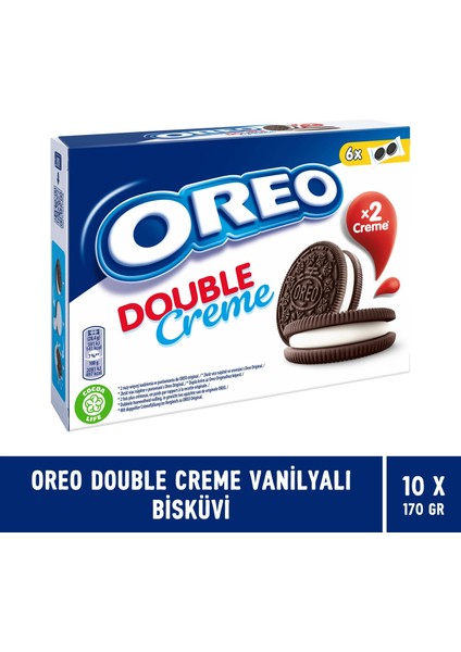 Double Krema Vanilyalı Bisküvi 170 gr - 10 Adet