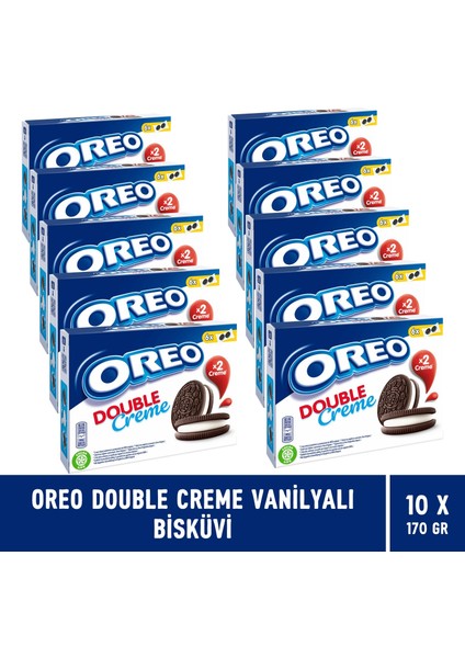 Double Krema Vanilyalı Bisküvi 170 gr - 10 Adet