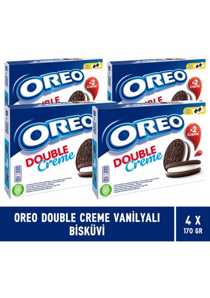 Double Krema Vanilyalı Bisküvi 170 gr - 4 Adet