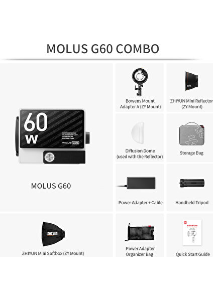 Molus G60 Combo 60W Taşınabilir Işık