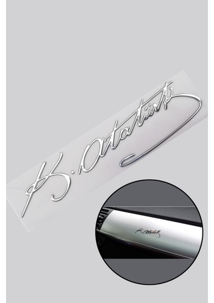 Metal 8.5 Cm Atatürk İmzası Sticker 424423 fiyatları