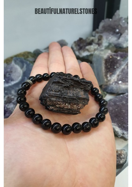Sertifikalı Siyah Turmalin Doğaltaş Bileklik ( Ham Taş ) fiyatları