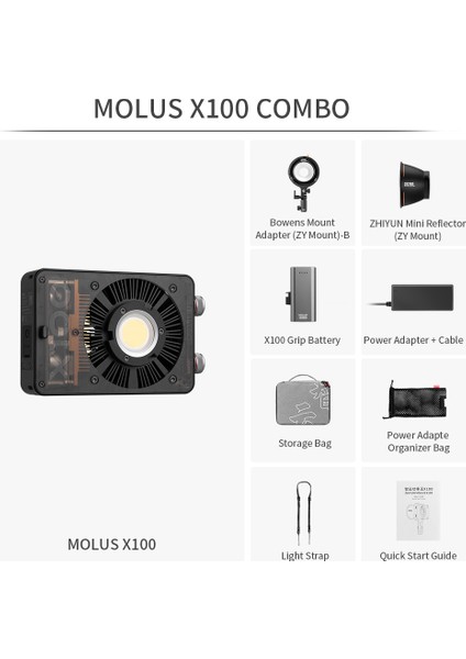 Molus X100 Combo 100W Taşınabilir Işık