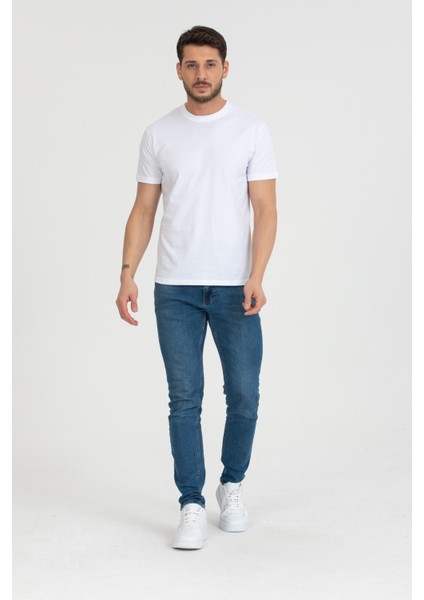 Bisiklet Yaka T-Shirt Beyaz modelleri