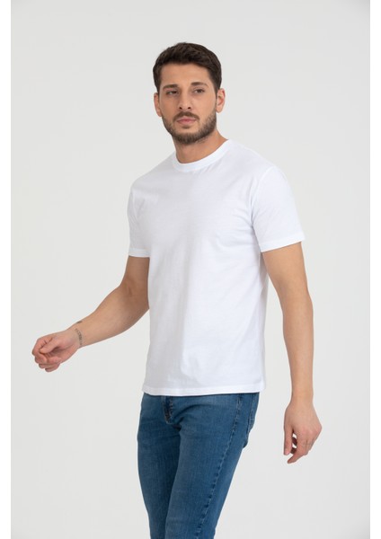 Bisiklet Yaka T-Shirt Beyaz fırsatları