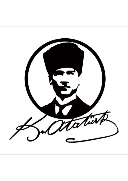 Mustafa Kemal Atatürk Portre ve Imza Sticker
