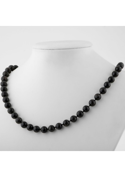 Nuummite 8 mm Düğümlü Doğal Taş Kolye fiyatları
