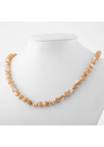 Sedef 8 mm Düğümlü Doğal Taş Kolye fiyatları