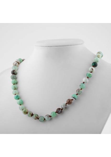 Krizopras 8 mm Düğümlü Doğal Taş Kolye fiyatları