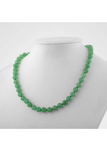 Yeşil Aventurin 8 mm Düğümlü Doğal Taş Kolye fiyatları