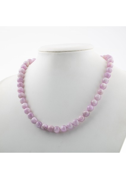 Kunzit 8 mm Dizi Doğal Taş Kolye