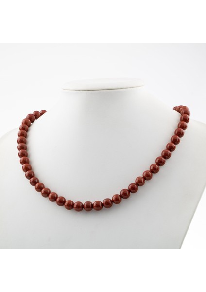 Dragon Jasper 8 mm Dizi Doğal Taş Kolye