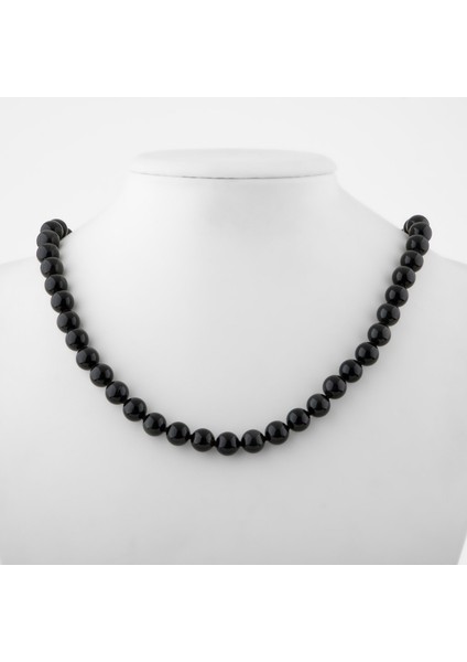 Golden Obsidyen 8 mm Düğümlü Doğal Taş Kolye