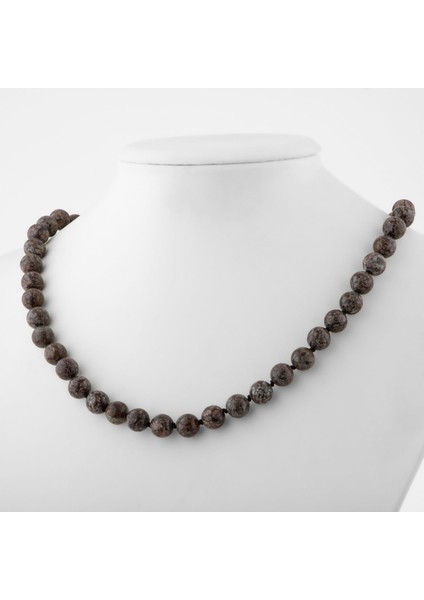 Riyolit 8 mm Düğümlü Doğal Taş Kolye fiyatları