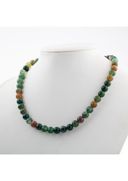 Hint Akiği 8 mm Dizi Doğal Taş Kolye