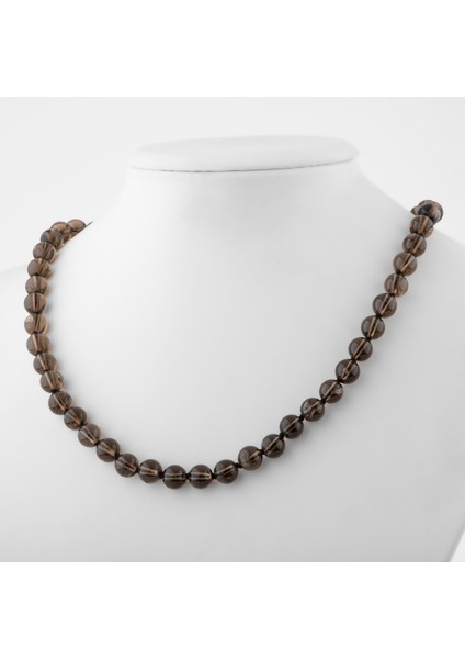 Dumanlı Kuvars 8 mm Düğümlü Doğal Taş Kolye fiyatları