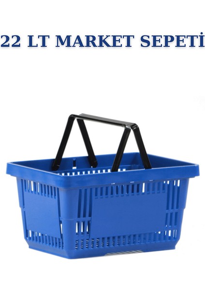 3 Adet 22 Litre Market Sepeti, Alışveriş Sepeti, Saplı Market Sepeti