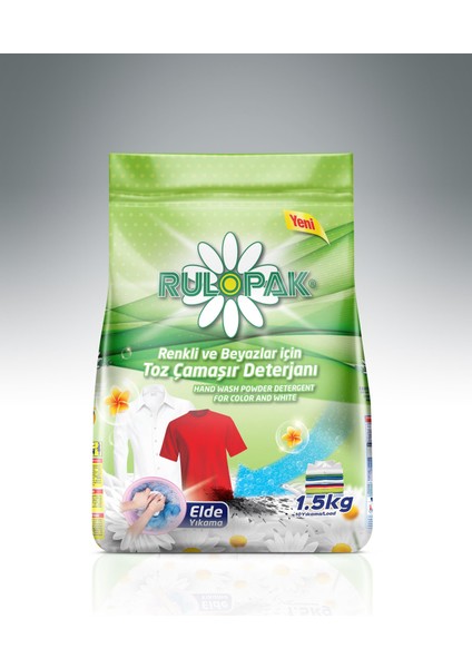 Elde Yıkama Renkli ve Beyazlar Için Toz Çamaşır Deterjanı 1,5 kg