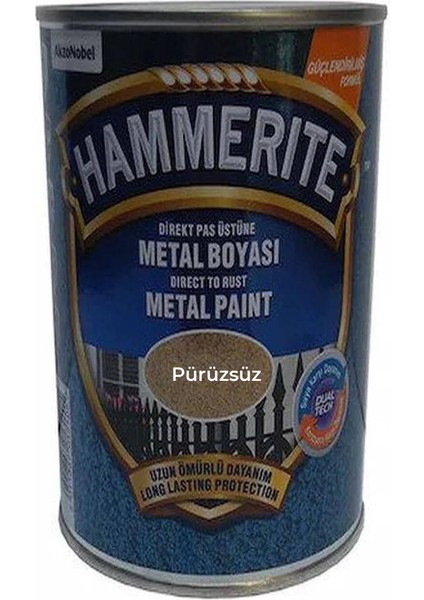 Hammerite Direkt Pas Üstü Düz Metal Boyası Gümüş 1 Lt