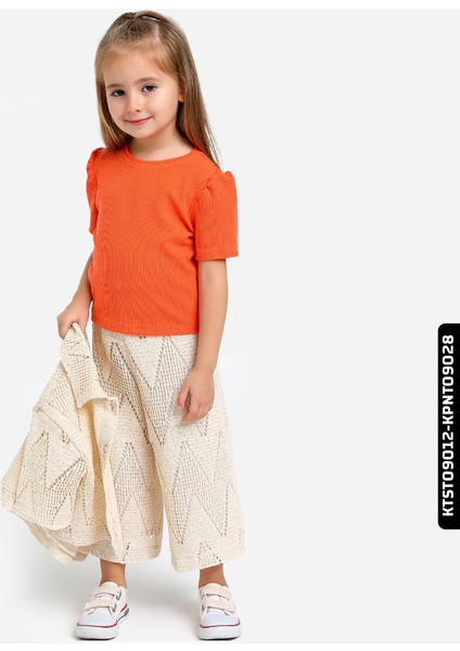 Kız Tişört 1-5 Yaş 35490 KTST09012 Oranj