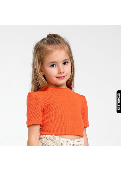 Kız Tişört 1-5 Yaş 35490 KTST09012 Oranj modelleri