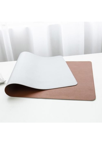80*40CM Deri Su Geçirmez Mouse Pad, Kaymaz Tabanlı, Pürüzsüz Yüzeyli, Masa Üstü Düzenleyici Mat