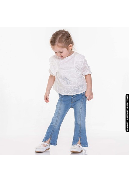 Kız Tişört 1-5 Yaş 35469 KTST09016 Beyaz