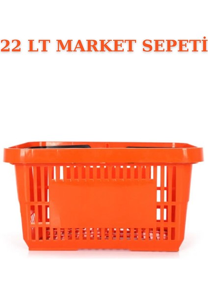 2 Adet 22 Litre Market Sepeti, Alışveriş Sepeti, Saplı Market Sepeti