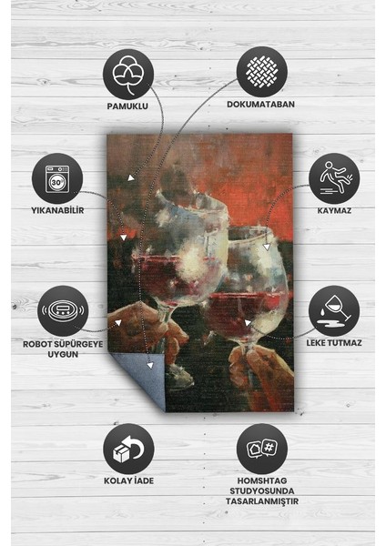 Kadeh Sanatı Dokuma Tabanlı Yıkanabilir Dekoratif Halı fırsatları