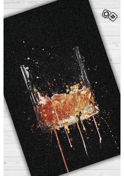 Splash Shot Dokuma Tabanlı Yıkanabilir Dekoratif Halı
