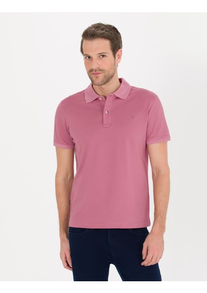 Pierre Cardin Erkek Pembe Slim Fit Polo Yaka Merserize Tişört 50262665-VR026