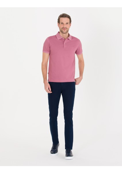 Pierre Cardin Erkek Pembe Slim Fit Polo Yaka Merserize Tişört 50262665-VR026