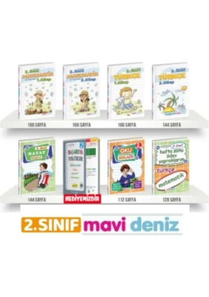 Mavi Deniz Yayınları 2. Sınıf Eğitim Seti Tam Set 7 Kitap Yeni