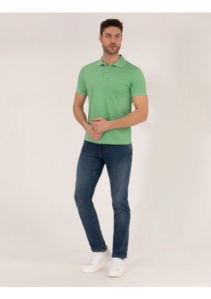 Pierre Cardin Erkek Açık Yeşil Slim Fit Polo Yaka Merserize Tişört 50262665-VR092