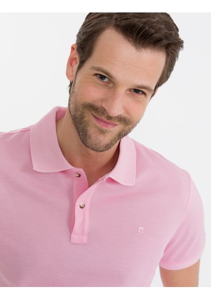 Pierre Cardin Erkek Pembe Slim Fit Polo Yaka Merserize Tişört 50262665-VR041