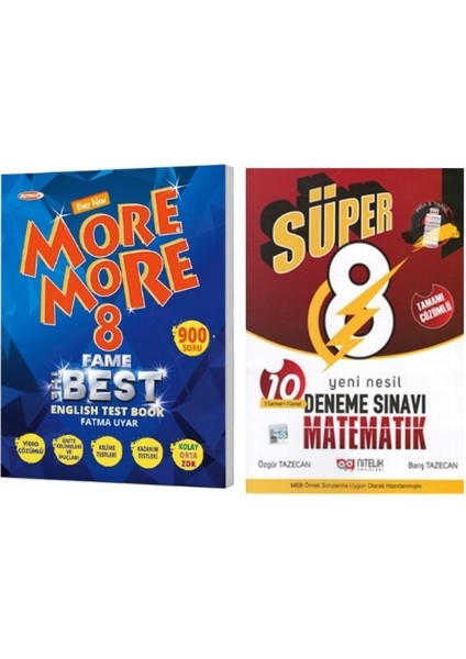 More And More 8. Sınıf Fame Fenomen English Test Book + 8.sınıf Deneme Süper Matematik 10 Deneme