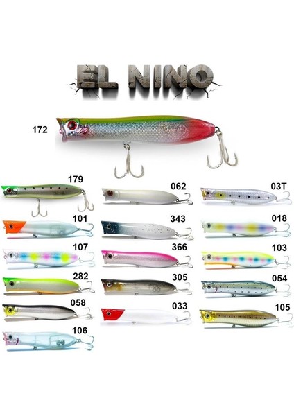 Elnino EN-130SW 13CM 31.5gr Popper Suni Yem