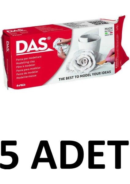 5 Adet Hava ile Kuruyan Seramik Kil Hamuru Doğal 500 gr Beyaz