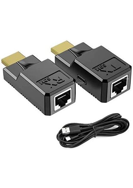 HDMI RJ45 Cat5 6 Extender Uzatıcı Güç Destekli Uzatma Aparatı Adaptör